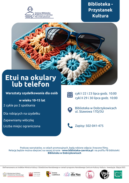 Warsztaty szydełkowania: etui na okulary lub telefon