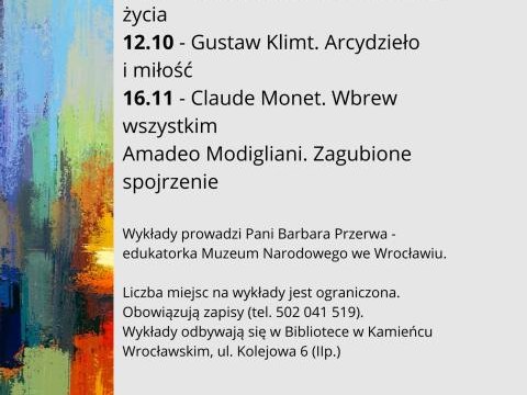 Cykl wykładów " Od słowa do obrazu" - aktualizacja terminów