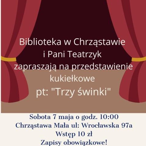 Zapraszamy na spotkanie z Panią Teatrzyk do biblioteki w Chrząstawie