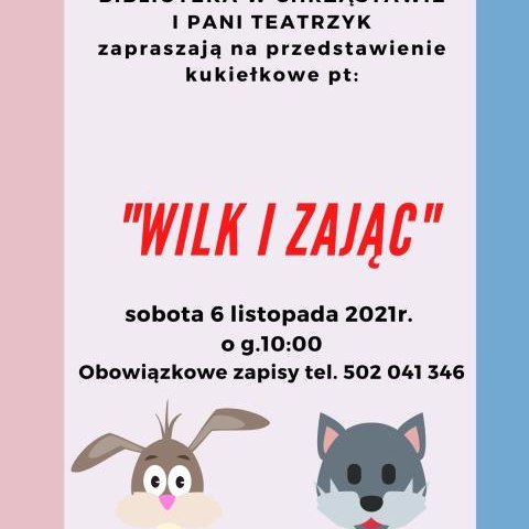 "Wilk i zając" w bibliotece w Chrząstawie czyli spotkanie z Panią Teatrzyk
