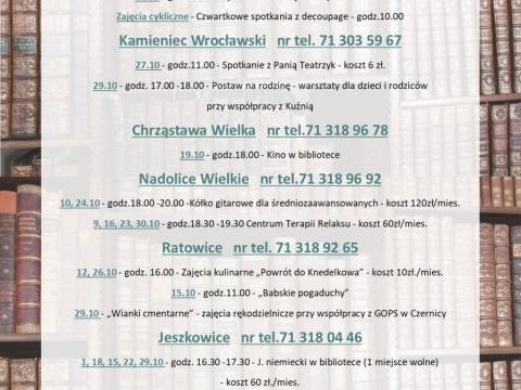 Nasz harmonogram na październik