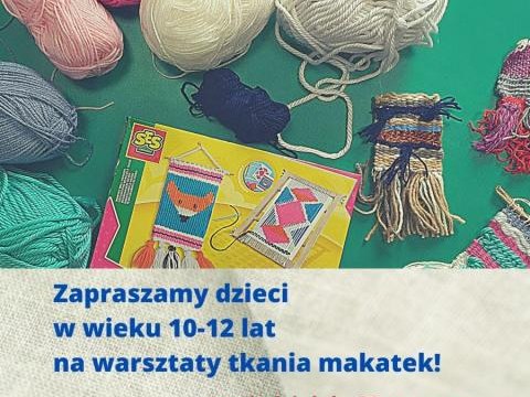 Warsztaty makatkowe dla dzieci w Bibliotece w Jeszkowicach