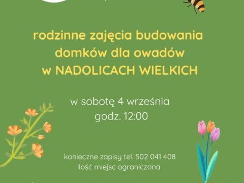 Zapraszamy na pierwsze warsztaty z budowania domków dla owadów